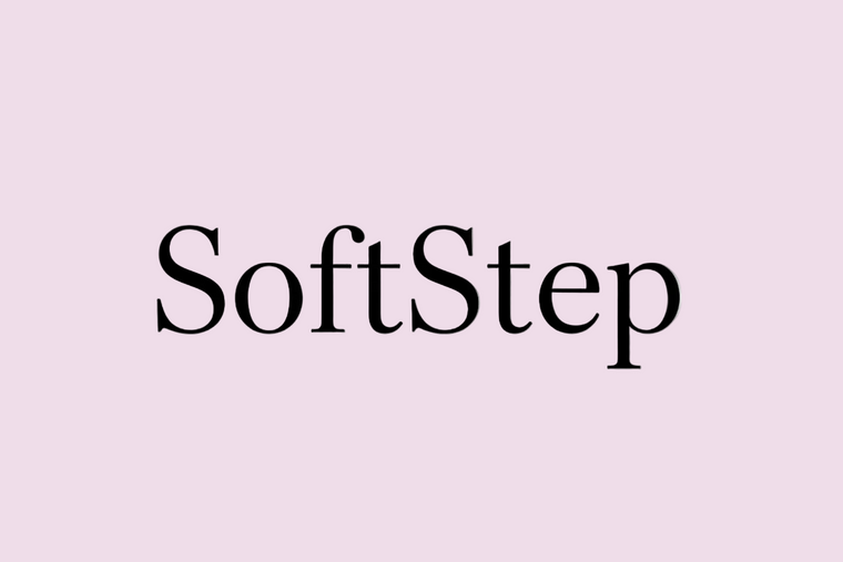 SoftStep logo fond #efdde9
